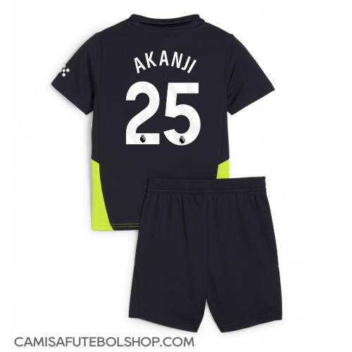 Camisa de time de futebol Manchester City Manuel Akanji #25 Replicas 2º Equipamento Infantil 2024-25 Manga Curta (+ Calças curtas)